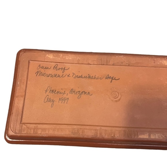 Handmade Rectangular Tray Jalapeño Green Drip Glazed Pottery Set Sign AE 97 - Picture 12 of 16